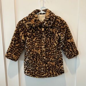 Leopard Print Kids Coat girls size 4/5 copper key